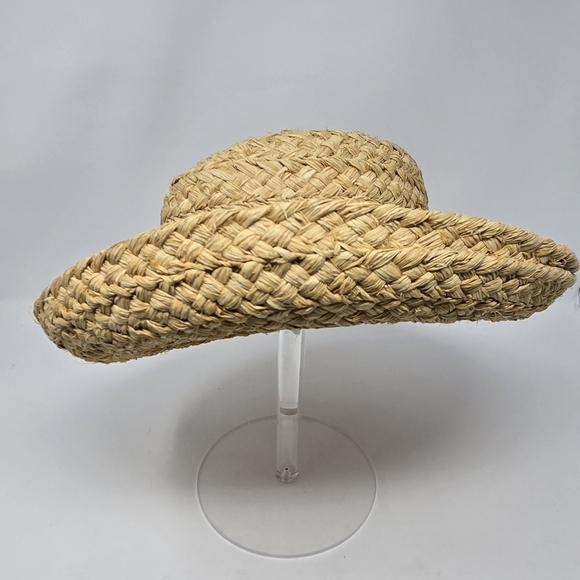 HELEN KAMINSKI HANDMADE RAFFIA STRAW SUN HAT ROLLED BRIM NATURAL WOMEN OS BEACH - Picture 2 of 14
